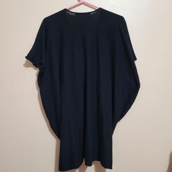 Allsaints Small Navy Blue Itat Reversible Tee Sweater Short Sleeve Twist - Picture 2 of 4